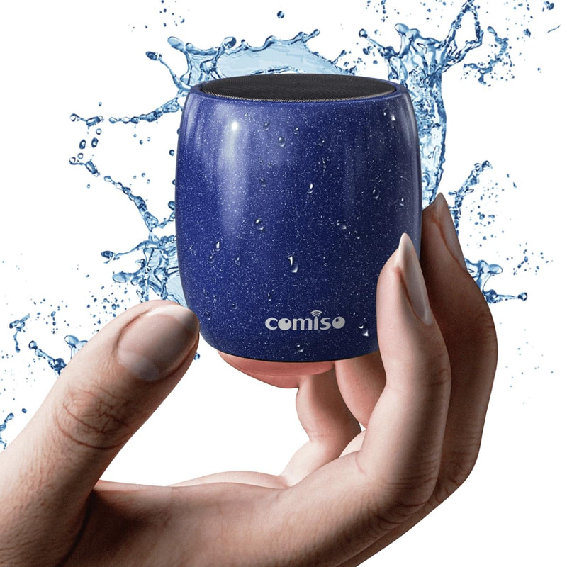 Small Speaker, Bluetooth Speaker with 360°HD Stereo Sound and Robust Bass, Mini Speaker with Built-in Mic, Hands-Free Call, Portable Speaker for Hiking, Biking, Car, or Trip, Ideal Gift for Men, Women Navy blue