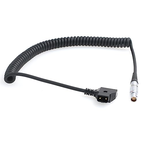 D-tap Coiled Power Cable for RED Komodo-X V-Raptor Scarlet Epic DSMC2, DJI Ronin 4D Camera Female 6 Pin Straight Coiled 60cm