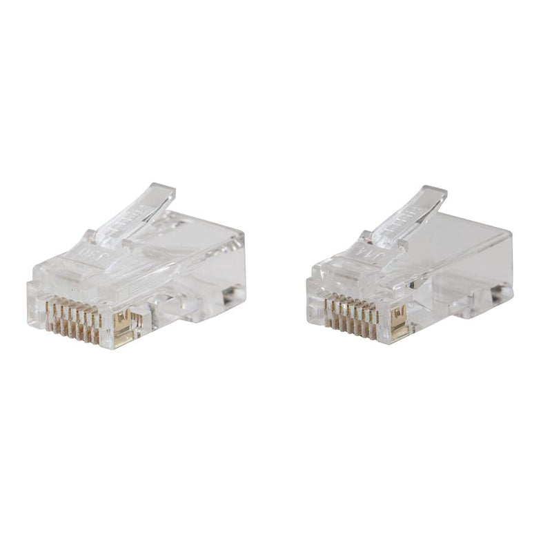Klein Tools Pass-Thru Modular Data Plugs CAT6 and CAT5E Gold Plated 50-Pack Bundle