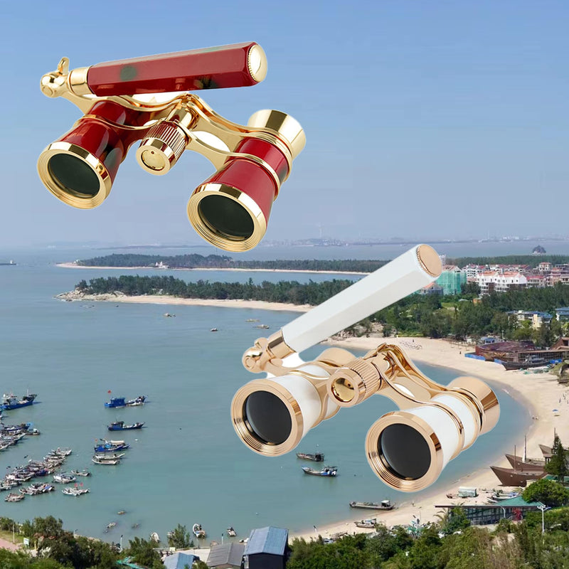 [AUSTRALIA] - Yourelexit® Opera Glasses Binoculars 3X25 Lorgnette Theater Glasses Optical BK9 Mini Compact Lightweight Built-in Foldable Adjustable Handle Vintage for Adults Kids Women in Musical Concert Cinema 