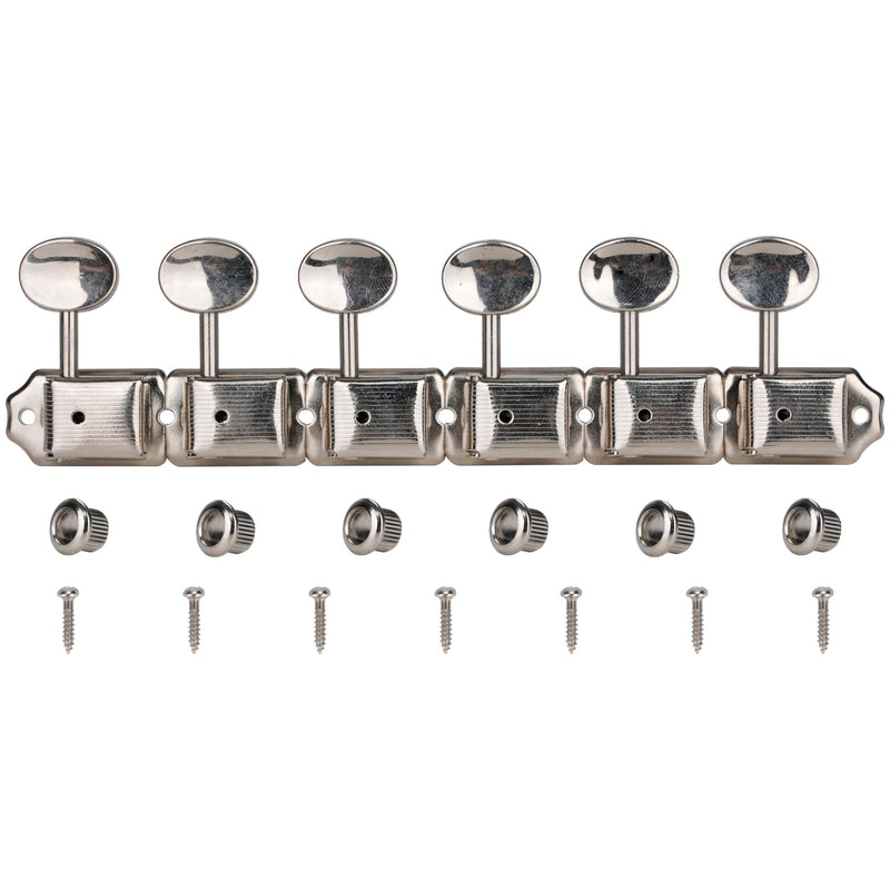 1Sets 6 inline Vintage Guitar Tuners Tuning Pegs Machine Heads for Squier Fender Strat/Tele Style Electric Guitar Nickel