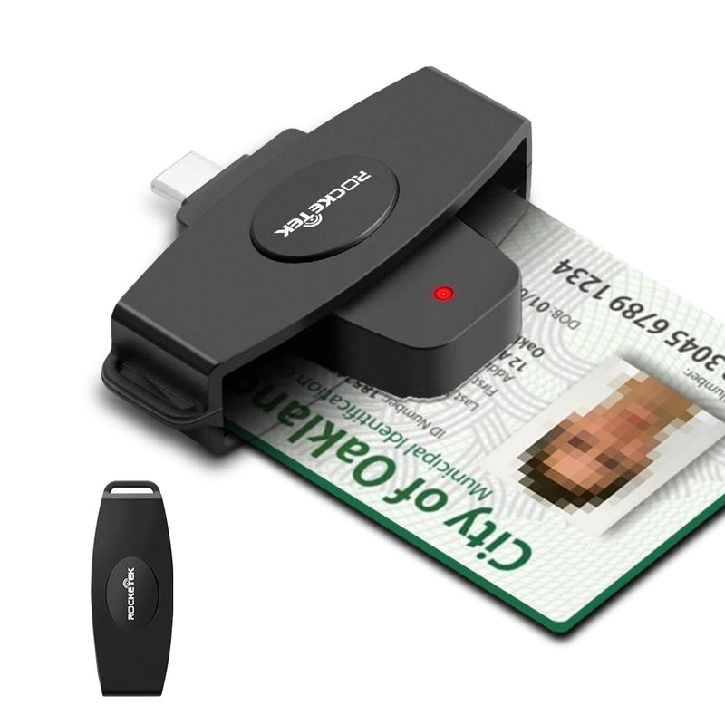 [AUSTRALIA] - USB C DOD Military USB Common Access CAC Smart Card Reader and SIM Card Reader ID CAC Card Reader,Compatible with Mac Os, Windows,Linux 