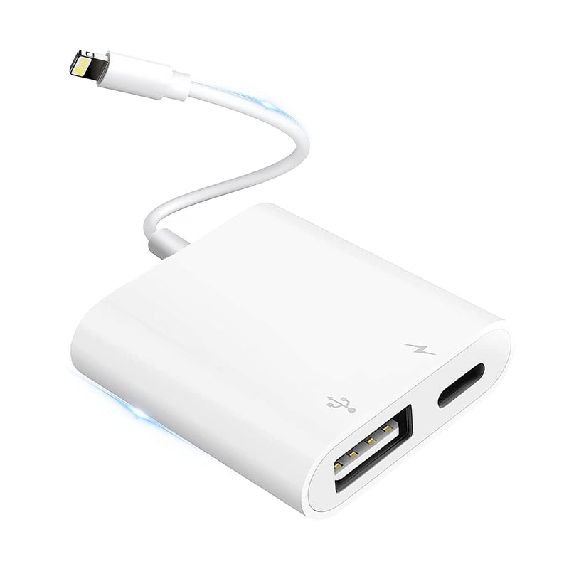 Lightning to USB Camera Adapter for iPhone with Charging Port USB 3.0 Female OTG Cable for iPad to Connect Card Reader USB Flash Drive U Disk Keyboard Mouse Hubs Midi
