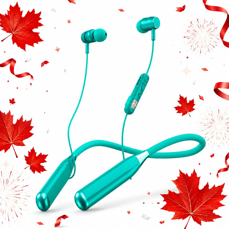200H Playback Time Neckband Bluetooth Headphones, in Ear Wireless Earphones with Digital Display, Bluetooth 5.3, Game Mode, 7 EQ Modes, Support TF Card, Multi-point Connection, USB-C Fast Charging X9