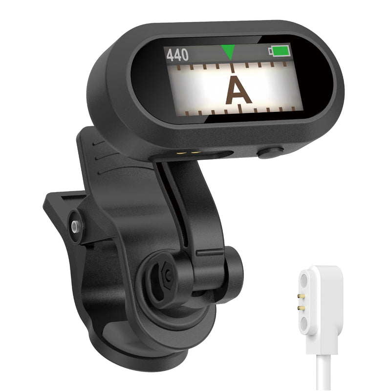 Sondery Guitar Ukulele Tuner Clip On Rechargeable, Easy to Read Simple TFT Screen Extremely Fast and Accurate Tuning, Headstock Chromatic Tuner Pitch 410-460Hz, Perfect for Any Lighting