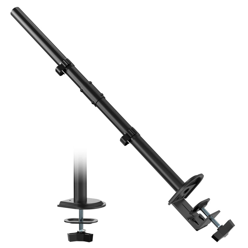 31.6" Steel Extra Tall 2-Section Monitor Arm Pole with C-Clamp/Grommet Base | Sturdy Center Pole Only for Monitor Stand Mounts, Adjustable Height, Compatible with C-Clamp & Grommet Bases,Black black
