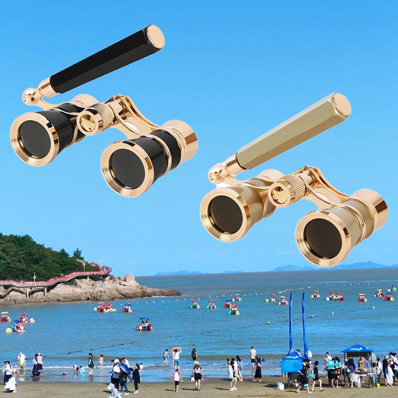 [AUSTRALIA] - Yourelexit® Opera Glasses Binoculars 3X25 Lorgnette Theater Glasses Optical BK9 Mini Compact Lightweight Built-in Foldable Adjustable Handle Vintage for Adults Kids Women in Musical Concert Cinema 