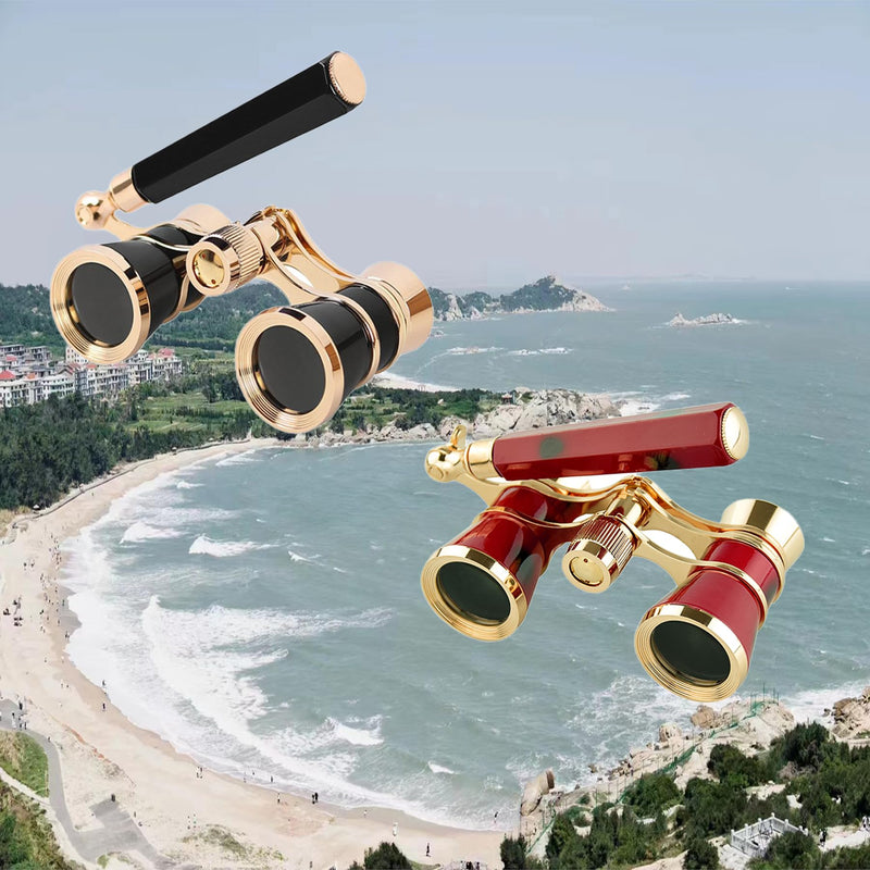 [AUSTRALIA] - Yourelexit® Opera Glasses Binoculars 3X25 Lorgnette Theater Glasses Optical BK9 Mini Compact Lightweight Built-in Foldable Adjustable Handle Vintage for Adults Kids Women in Musical Concert Cinema 