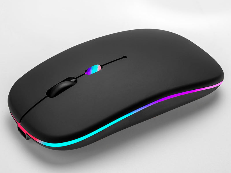 [AUSTRALIA] - Wireless Bluetooth Mouse,LED Rechargeable Laptop Mouse .Portable Office Computer Mice use(BT5.2 and USB 2.4G) Dual Mode Connection,Silent,Slim,for Apple Laptop/ipad Tablet/Mac/PC/phone.(Black) Black 