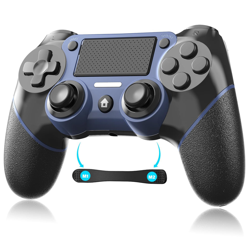 P4 Controller, play-station 4 controller with Macro Programming Function, Dual Vibration, Turbo 3-level adjustable, 3.5MM headphone jack, type-C port [Latest Upgrade]