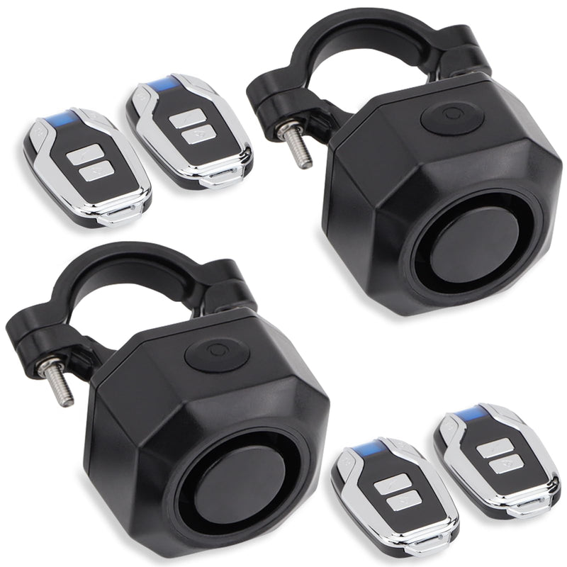 Two Packs Bike Horn Electric Vehicle Alarm Wireless Vibration Alarm System with Motion Sensor Waterproof Rechargeable Antitheft Alarm for Ebikes Bike Scooter SF32 Alarm two packs