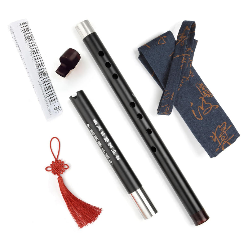 Metal Xiao Flute Classical Vertical Musical Instrument Aluminum Two Section XIAO with Mouth Piece Professional Flute for Beginner (Key G) Key G