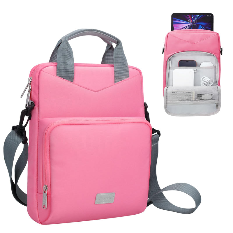 9-11 Inch Tablet Bags for Women, Padded Carrying Sleeve Case for iPad Pro 11 (2022-2018), iPad 10.9 (10th Gen), iPad Air (5/4th Gen), Galaxy Tab S9/S8 (Pink) Pink