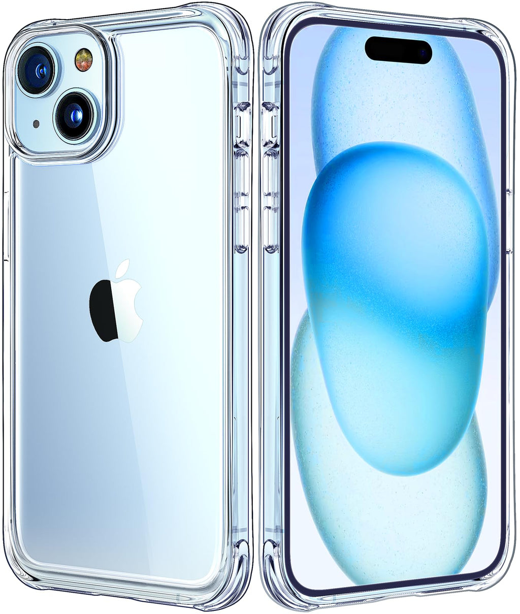 Mkeke for iPhone 15 Case Clear, [Not Yellowing] [Military-Grade Drop Protection] Clear Slim Phone Cases for Apple iPhone 15 with Shockproof Bumper 2023 - Clear for iPhone 15 Case 6.1" 1-Clear