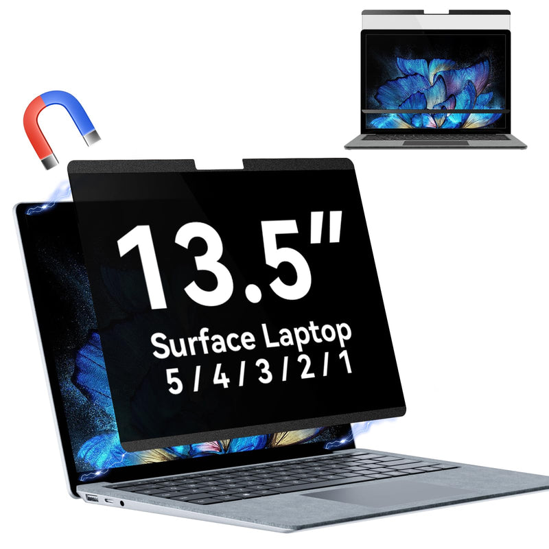 Magnetic Privacy Filter Compatible with 13.5 Inch Surface Laptop 5/4/3/2/1, Removable Anti-Glare Blue Light Laptop Privacy Screen Black Security Private Magnetic privacy screen for surface