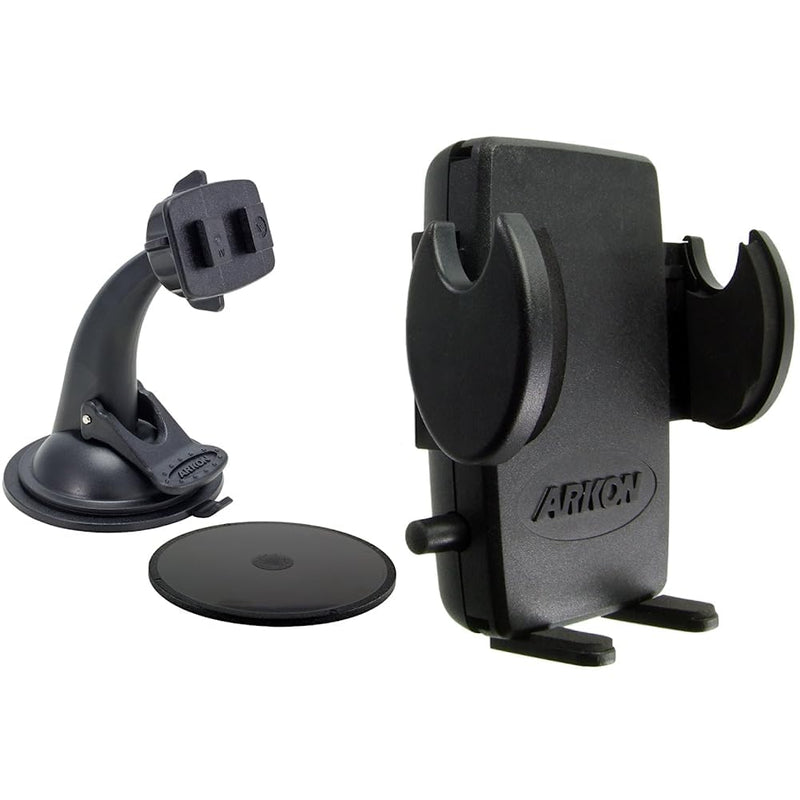 ARKON Replacement Upgrade or Additional Windshield Dashboard Sticky Suction Mount for Dual T Holders - Retail Packaging - Black & Mega Grip Universal Phone Holder portable electronic device mount+ SM040-2