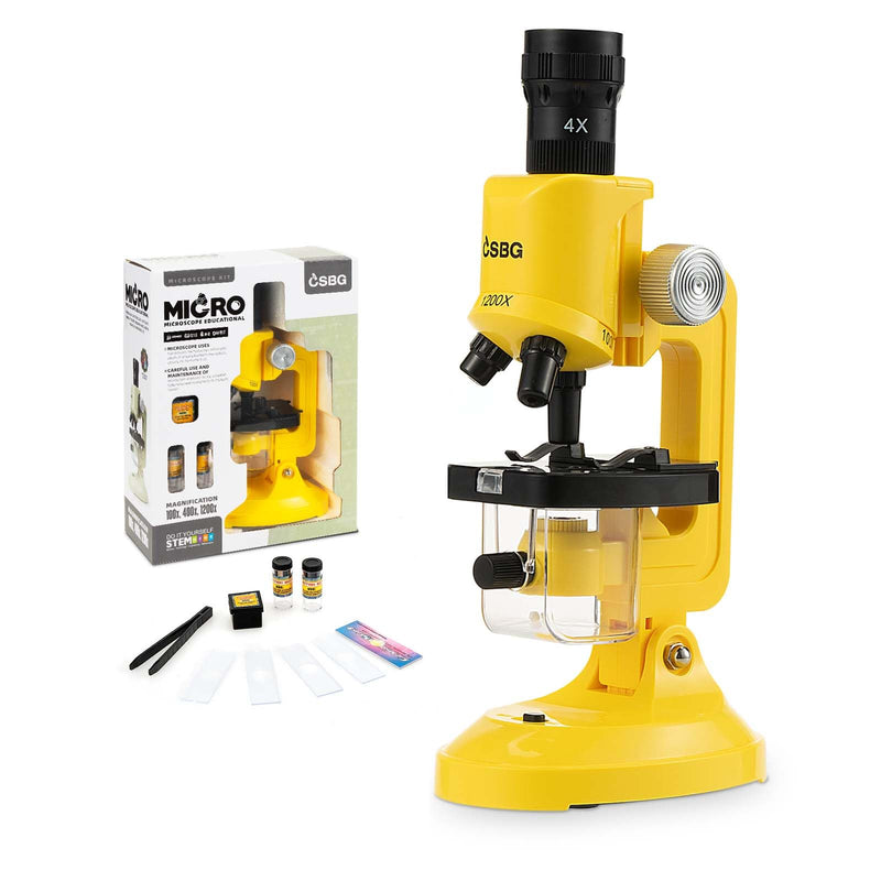 [AUSTRALIA] - Little World Microscope for Kids, 100x 400x and 1200x Science Kits for Kids Age 5-7 Age 8-12, Microscope Beginner Kit with LED, Learning Resources Toys, Science Experiment STEM Kits for Boys Girls 