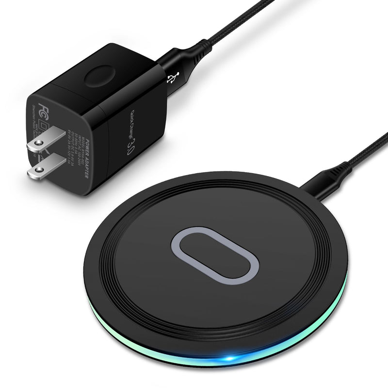 Wireless Charger Samsung Fast Charging Pad for Samsung Galaxy S24/S23 Ultra/S22/S21/Z Flip 5,15W Wireless Charging Station Charger Mat with QC Adapter for Google Pixel 7a 8 7Pro 6,iPhone 15 14 13 12 Wireless Charger with QC Adapter