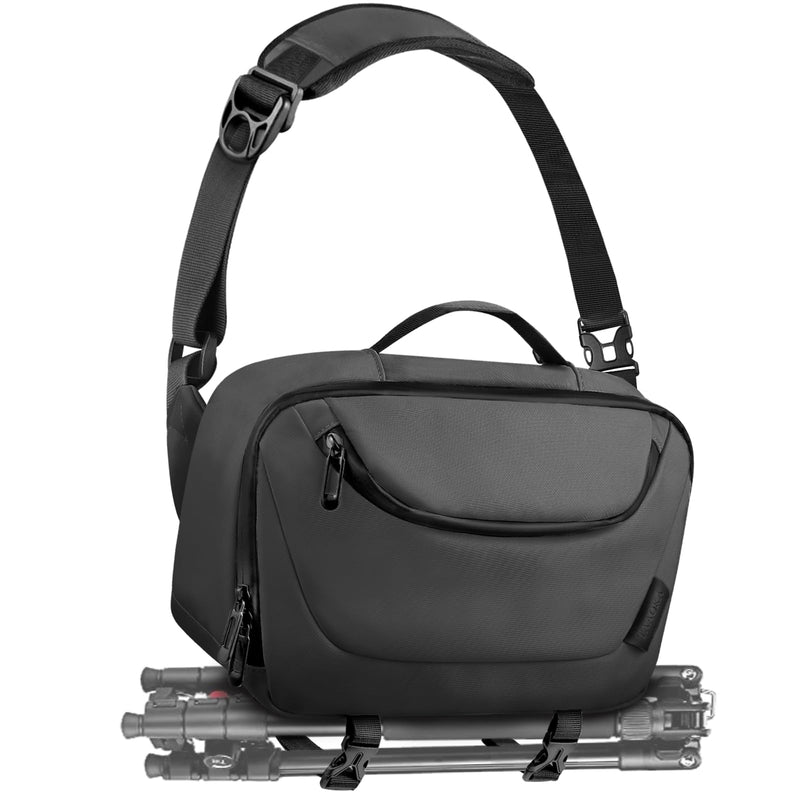 Camera Sling Bag,Waterproof Camera Case with Tripod Holder,DSLR/SLR/Mirrorless Camera Bags Crossbody for photographers-Black Black