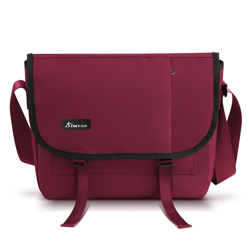 SIMTOP Messenger Bag Crossbody Shoulder Bag for Commuters and Travelers Water Resistant Scratch and Wear Cordura YKK Zipper Red