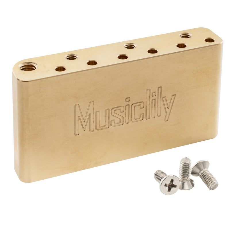 Musiclily Ultra 52.5mm (2-1/16 inch) Full Solid Brass 36mm Short Tremolo Block for China made Squier New after 2021 Affinity 2-point Electric Guitar Bridge Solid Brass 36mm V2