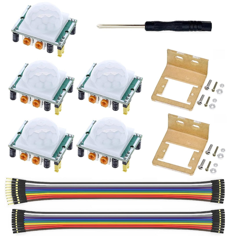 WWZMDiB 5Pcs HC-SR501 PIR Motion Sensor Module + 2Pcs Exclusive housing for Arduino Raspberry Pi Toys, Lamps, Electronic Equipment
