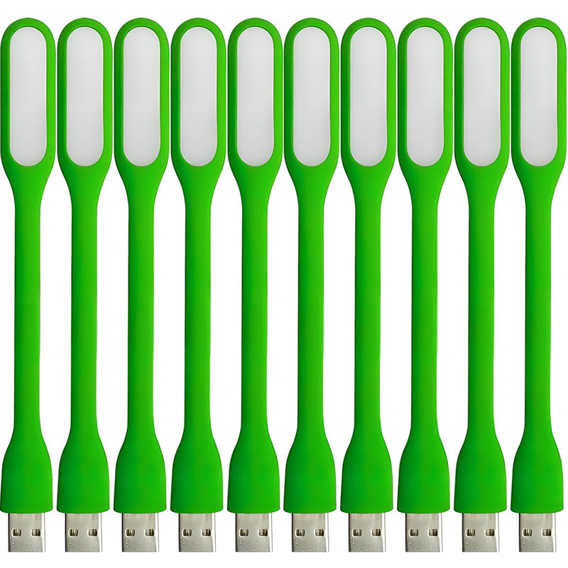 USB LED Light Lamp for Power Bank, Portable Eye Care Mini Night Light with Flexible Arm, USB Gooseneck Reading Lamps Book Light,Compatible for Desktop, Notebook Laptop (10-Green) 10PCS-Green
