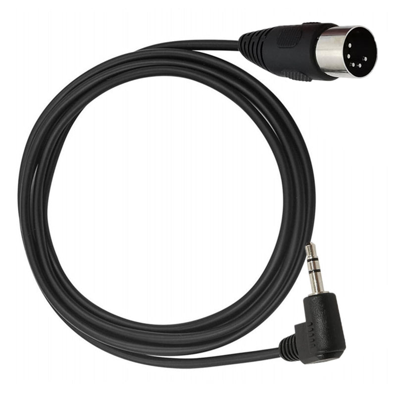 5 Pin DIN Cable, MIDI Din 5 Pin Male to 90 Degree 3.5mm 1/8'' Male TRS Stereo Jack Audio Cable for Speaker, Amplifier, Mixe, MIDI Keyboard(0.5M/1.7FT)