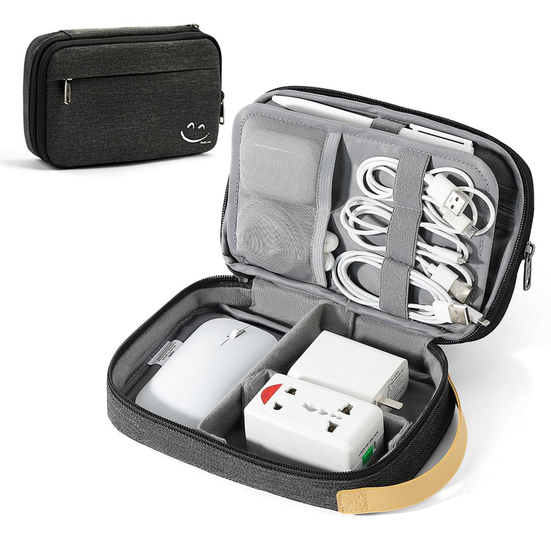 Travelkin Cord Organizer Travrel, Electronic Organizer Travel Case, Cable Organizer Bag For Cords,Chargers Phone, Sd Card,Usbs (Black) Black