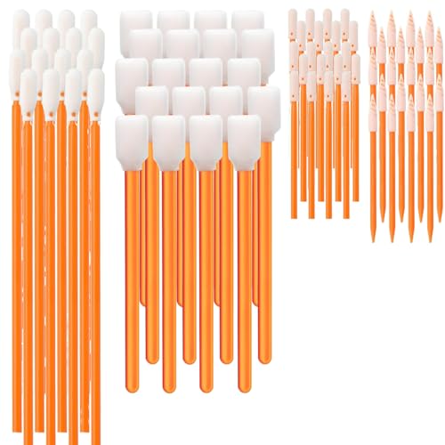 Wellgler's Foam Cleaning Swabs, Multi-Purpose Cleanroom Foam Tip Cleaning Swab Kitip Cleaning Swab Kit (orange100) orange100