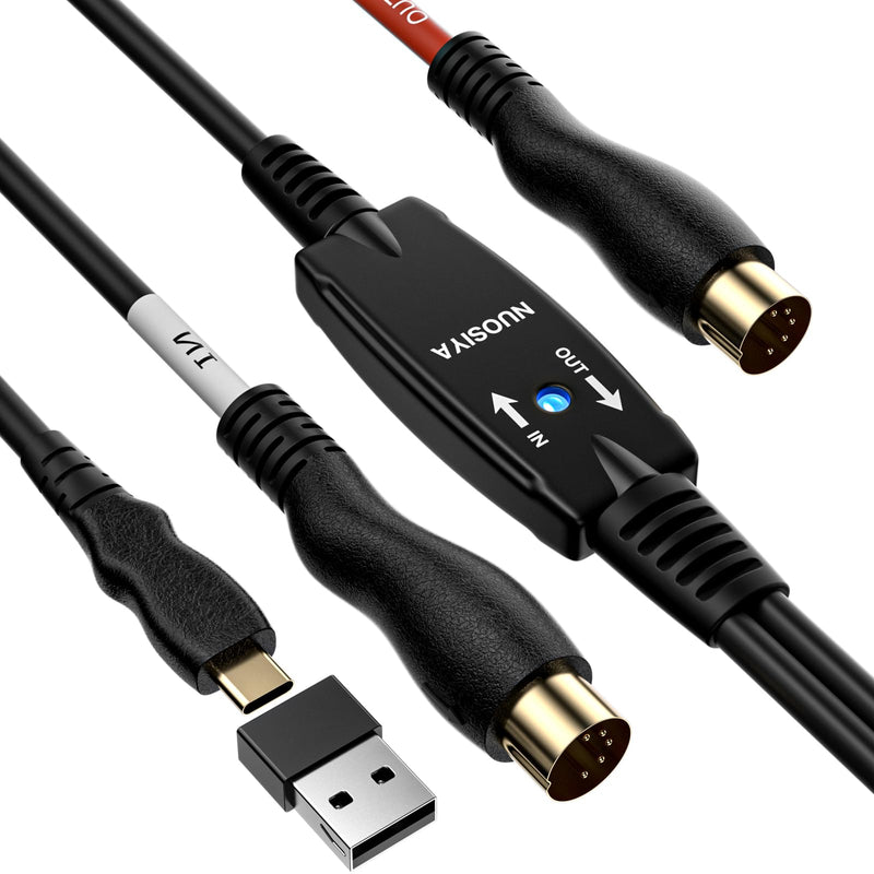Type-C to MIDI Cable 6.5Ft,Type-C MIDI Interface Adapter,MIDI to Type-C Cable Converter for Music Keyboard Piano to PC Mac Laptop Windows Android