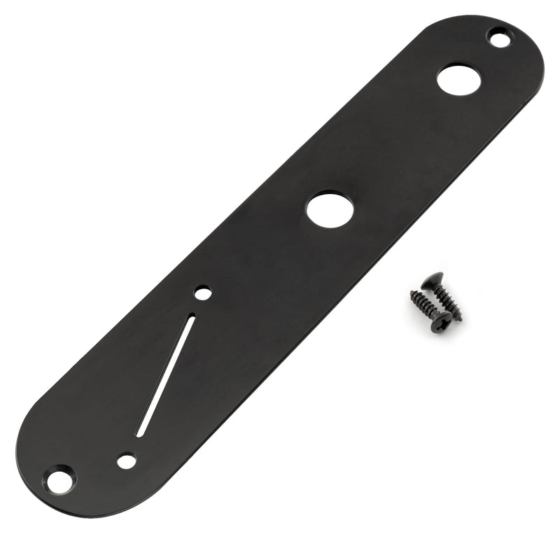 Musiclily Pro 32mm Steel Tele Control Plate with Narrow Pots Hole Spacing and Angled Switch Slot for Telecaster Electric Guitar, Black