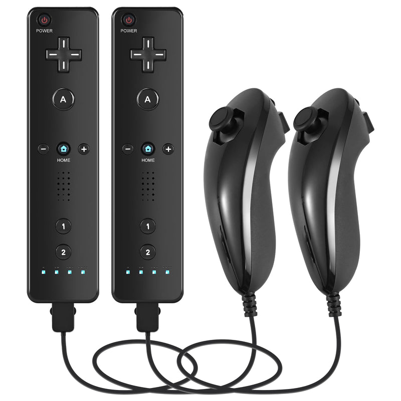 Wii Controller 2 Pack with 2 Nunchucks,Wii Remote for Wii/Wii U,Support Speaker and Vibration