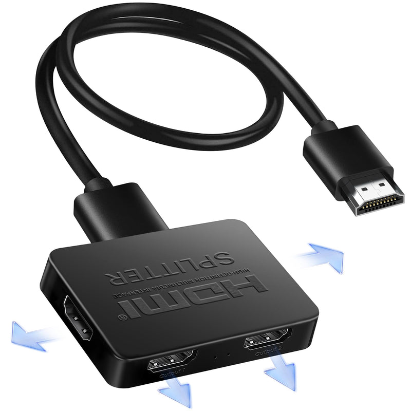 avedio links HDMI Splitter 1 in 4 Out with HDMI Cable, 4K HDMI Splitter 1X4 Mirror Screen, USB Power Splitter 1 Input 4 Output Support 4KX2K, 1080P@60Hz, 3D, HDR, 1 Source to 4 HDMI displays 1x4 4K@30Hz