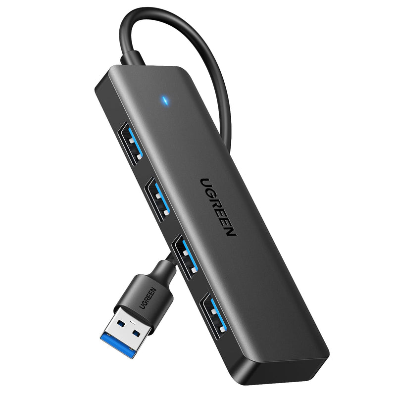 UGREEN USB 3.0 Hub, 4 Ports USB A Splitter Ultra-Slim USB Expander for Mouse, Keyboard, Flash Drive, U Disk, Printer Compatible with Laptop, Desktop PC, Xbox, PS5, and More 0.5 ft