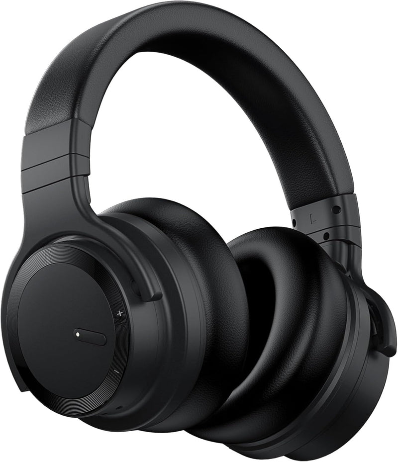 E7 Active Noise Cancelling Wireless Bluetooth Headphones with Rich Bass, Mic, Clear Calls, Bluetooth 5.0, 30 Hours Playtime, Comfort Fit, Red