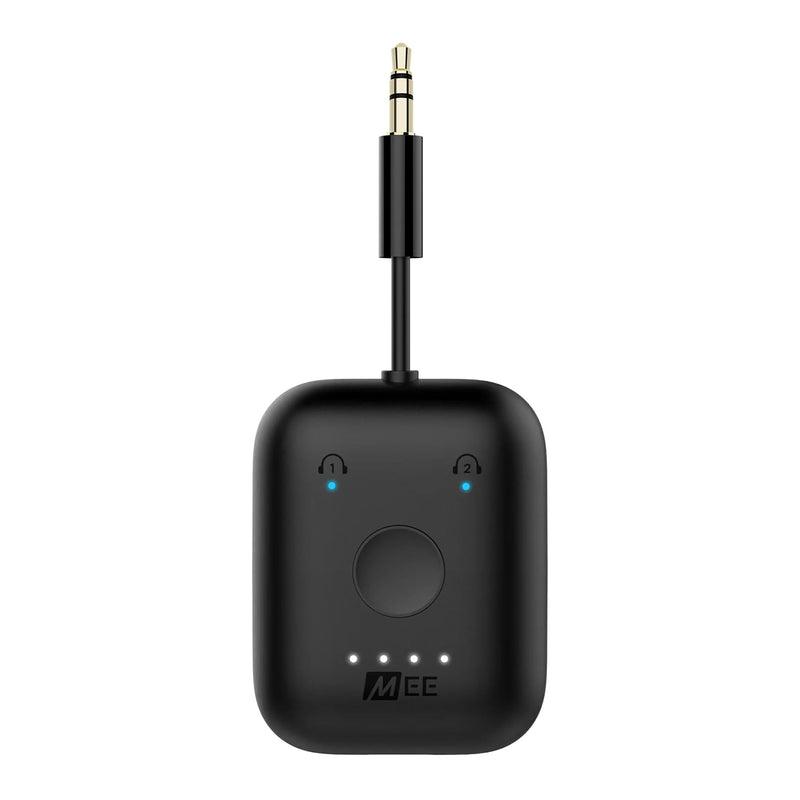 [AUSTRALIA] - MEE Audio Connect Air in-Flight Bluetooth Wireless Audio Transmitter Adapter for up to 2 AirPods/Other Headphones; Works with All 3.5mm Aux Jacks on Airplanes, Gym Equipment, TVs, & Gaming Consoles Black 