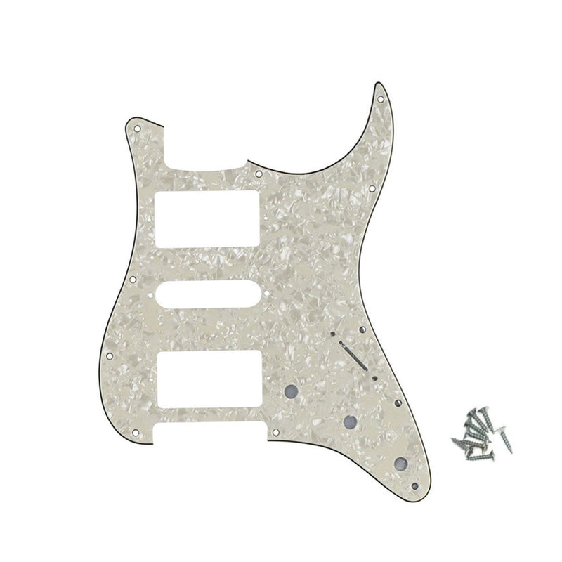 Strat HSH Pickguard Pick Guard Scratch Plate with Screws for American/Mexican Standard Strat Modern Style Guitar Replacement Aged Pearl