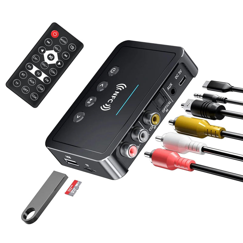 [AUSTRALIA] - Bluetooth 5.0 Adapter, Bluetooth Transmitter and Receiver for Home Stereo Hi-Fi Audio with 3.5mm, RCA, Coaxial, Optical, NFC, Aptx-LL - for Home, Car, AV Receiver or Amplifier (M6) 