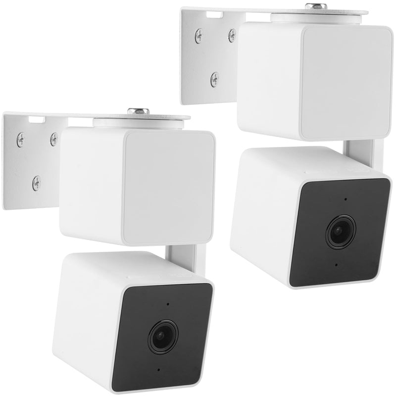 2Pack Adhesive Metal Wall Mount Bracket Compatible with Wyze Cam Pan V3/V2, VHB Stick On,No Drilling Mounting Bracket for Wyze Get The Best View,Two Ways Installation