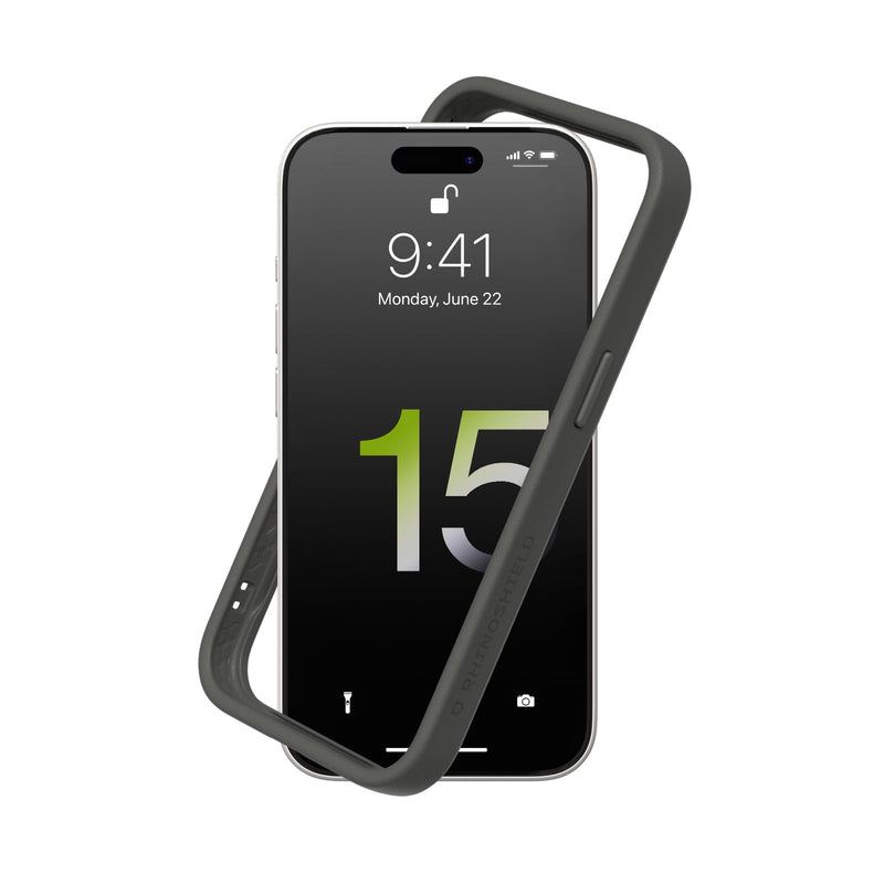 RhinoShield Bumper Case Compatible with [iPhone 15] | CrashGuard - Shock Absorbent Slim Design Protective Cover 3.5M / 11ft Drop Protection - Graphite iPhone 15 - Graphite