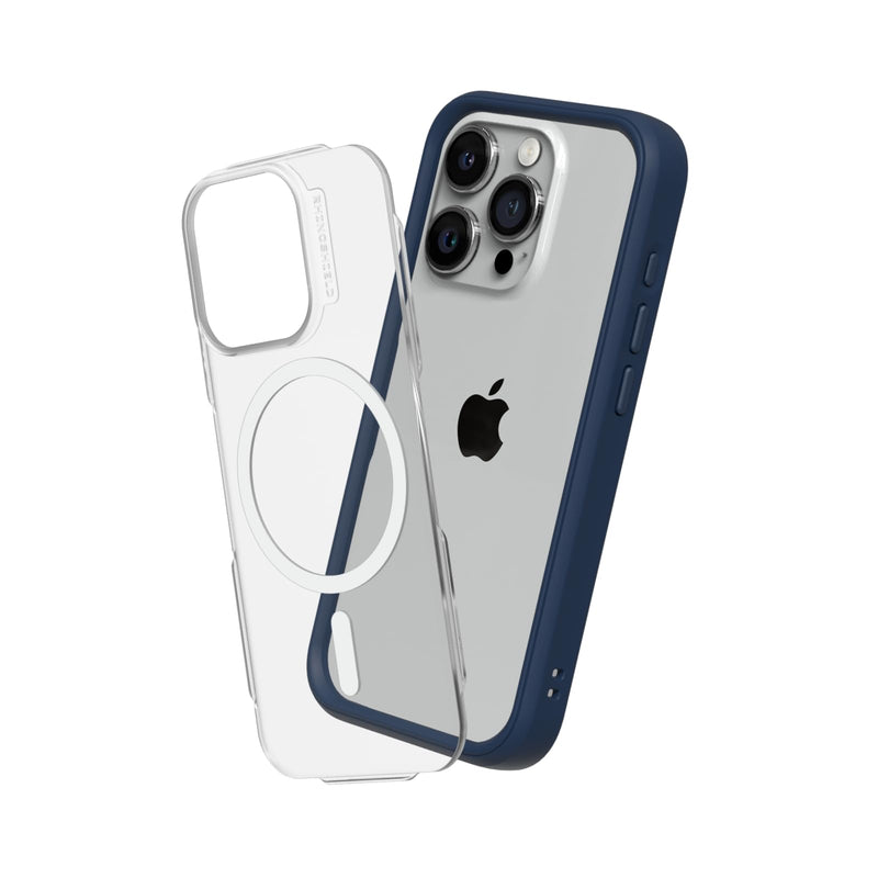 RhinoShield Mod NX MagSafe Compatible Case for iPhone 15 Pro Navy Blue | Strong Magnetic, Bumper Case with Backplate, Modular 2 Way Design, Military Grade Drop Protection
