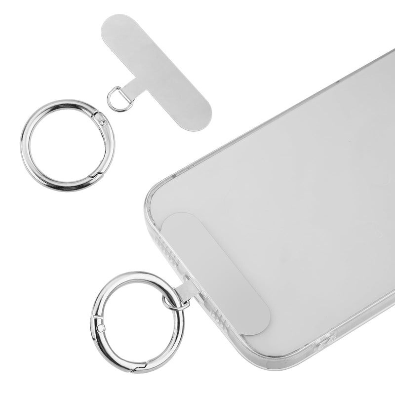 Cell Phone Tether Pads, Stainless Steel Spring Ring Clasp, Mobile Phone Lanyard Stable Pads Silver