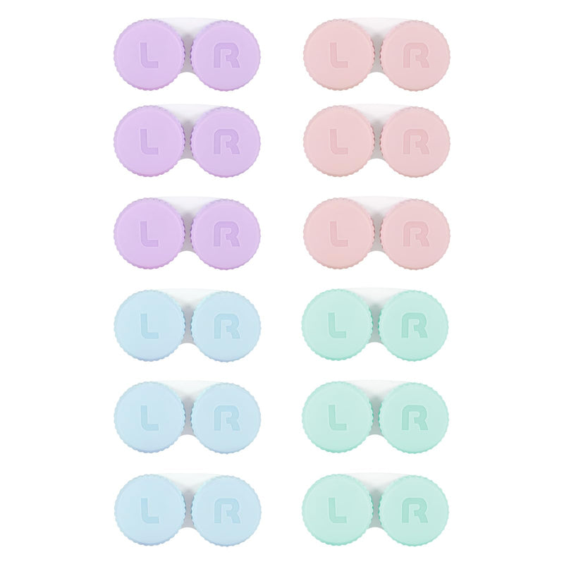 12Pcs Colorful Contact Lens Case Outdoor Portable Mini Contact Lens Kit Mini Case for Outdoor Travel and Daily Use(multi-color)