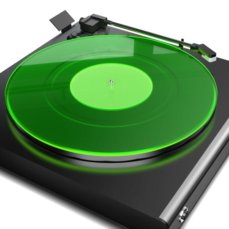 [AUSTRALIA] - Turntable Mat Record Platter Slipmat: Greenlit Acrylic Record Player Platter Vinyl Slip Mats for Turntables Antistatic Tighter & Defined Bass, Green B - Green Slipmat 