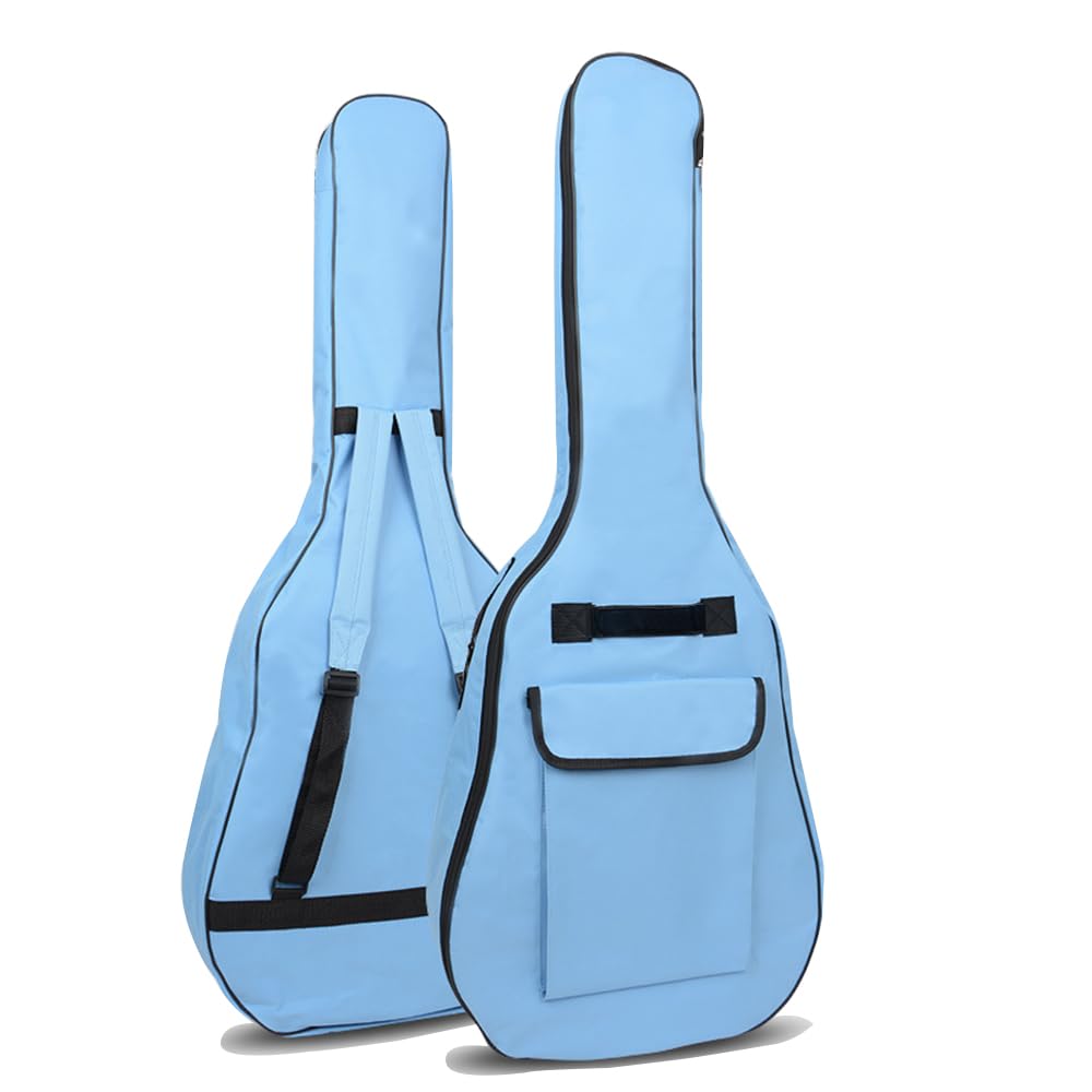 Gvince Portable Guitar Bag, Multi-color Waterproof 600D Oxford Fabric Guitar Case with Double Shoulders Adjustable Strap (Blue, 40/41inch) 41.4in Sky Blue