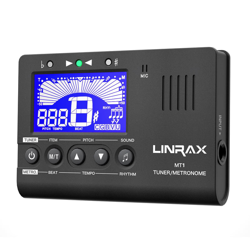 MT1 Metronome Tuner, 3 in 1 Digital Metronome Tuner Tone Generator for Guitar Bass Ukulele Violin Saxophone Trumpet Clarinet Flute, Precise Tempo and Beat, Chromatic Tuner for All Instruments MT1