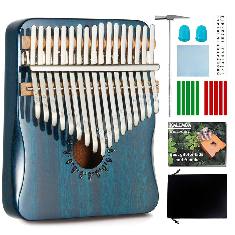 [AUSTRALIA] - Kalimba Thumb Piano 17 Keys, Portable Mbira Finger Piano Gifts for Kids and Adults Beginners (blue) blue 