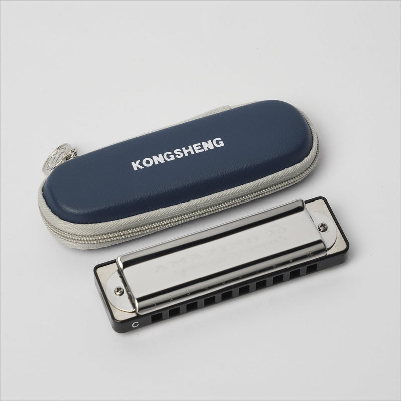 KONGSHENG New Amazing 20 10-Hole Diatonic Harmonica (C, Black) C