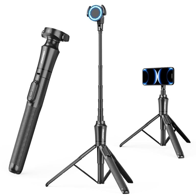 UBeesize 62'' Magnetic Selfie Stick Phone Tripod with Wireless Remote, Extendable Cell Phone Tripod Stand, Compatible with MagSafe, Cellphone Tripod for iPhone 15 14 13 12 Series and Android Phones